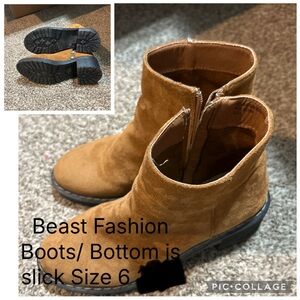 BEAST FASHION Tan Suede Ankle Boots